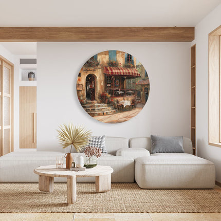 Wandcirkel woonkamer Kunstwerk van een Café