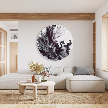 Wandcirkel woonkamer Zwart Wit Kunstwerk