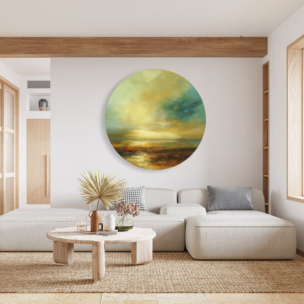 Wandcirkel woonkamer Abstract Kunstwerk van een Zonsondergang