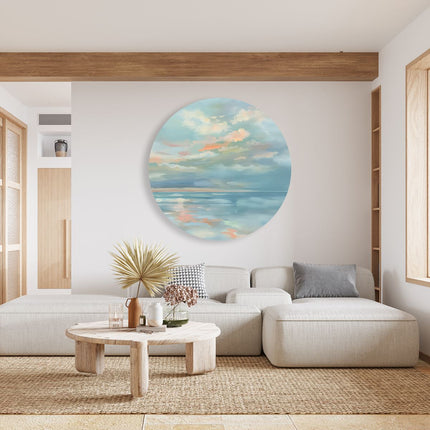 Wandcirkel woonkamer Kunstwerk van Wolken boven het Water