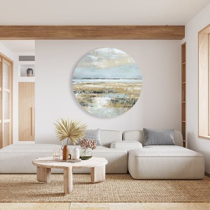 Wandcirkel woonkamer Abstract Kunstwerk van een Landschap