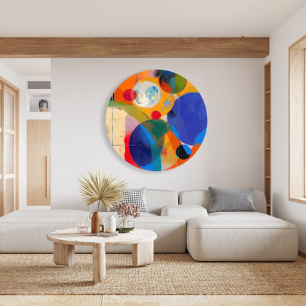 Wandcirkel woonkamer Abstract Kunstwerk met Kleurrijke Cirkels