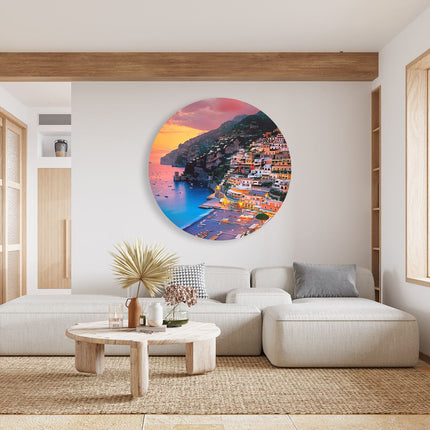 Wandcirkel woonkamer Positano, Amalfikust, Italië