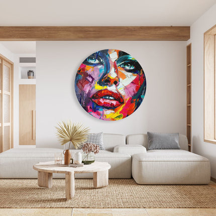 Wandcirkel woonkamer Abstract Kunstwerk van het Gezicht van een Vrouw
