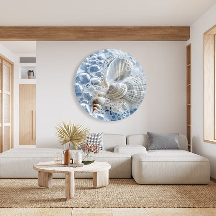Wandcirkel woonkamer Schelpen en Bubbels