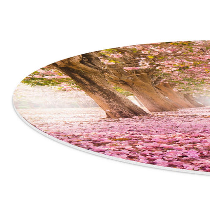 Wandcirkel detail Romantische Bomen Tunnel Met Roze Anjers