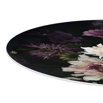 Wandcirkel detail Diverse Bloemen Op Zwart Achtergrond