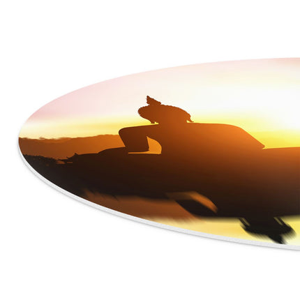 Wandcirkel detail Silhouet Van Boeddha Beeld Met Zonsondergang