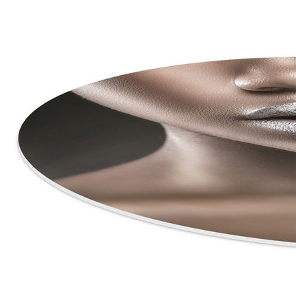 Wandcirkel detail Zilveren Lippen Van Een Afrikaanse Vrouw