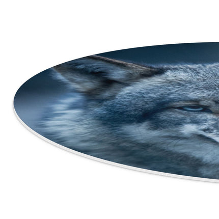 Wandcirkel detail Wolvenkop Met Blauwe Ogen - Wolf