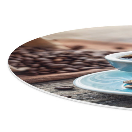 Wandcirkel detail Blauw Kopje Koffie Met Koffiebonen