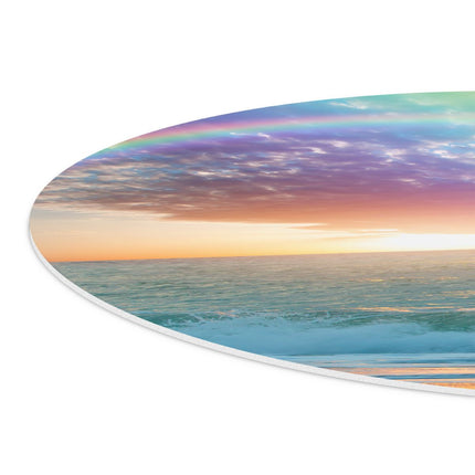 Wandcirkel detail Regenboog in het Water bij het Strand
