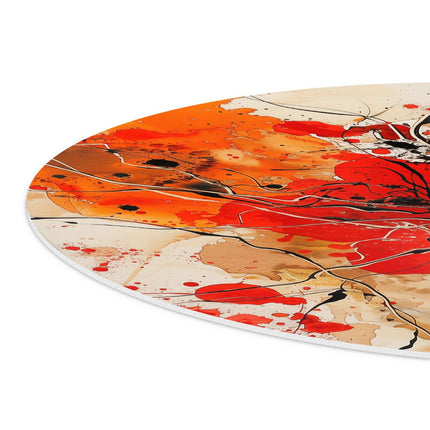 Wandcirkel detail Abstract Kunstwerk met Rode en Zwarte Verfspatten