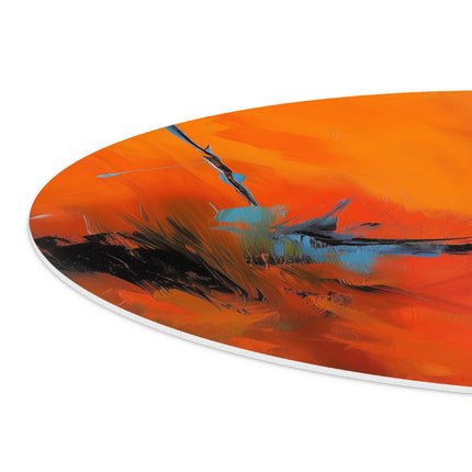 Wandcirkel detail Abstract Kunstwerk met Blauwe en Oranje Kleuren