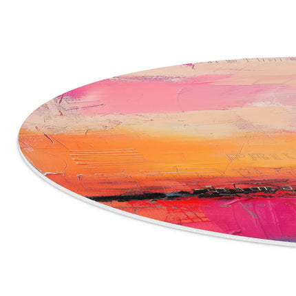 Wandcirkel detail Abstract Kunstwerk met Roze, Oranje en Blauwe Kleuren