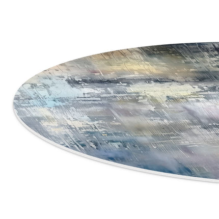 Wandcirkel detail Abstract Kunstwerk met Blauwe en Witte Kleuren