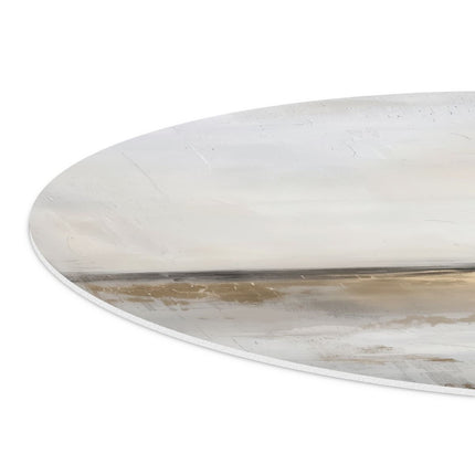 Wandcirkel detail Abstract Kunstwerk met Goud en Beige