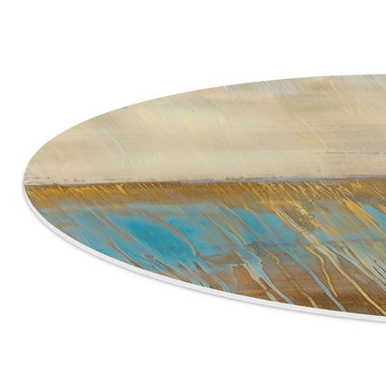 Wandcirkel detail Abstract Kunstwerk met Blauwe en Bruine Kleuren