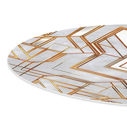 Wandcirkel detail Goud en Zilver Decopatroon op een Witte Achtergrond