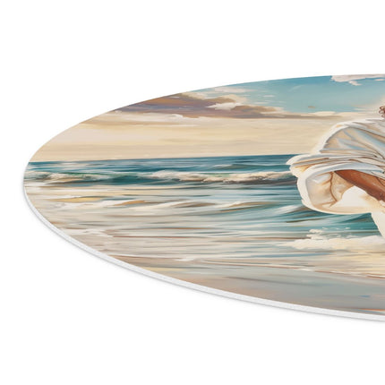 Wandcirkel detail Jezus loopt op het Strand