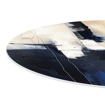 Wandcirkel detail Abstract Kunstwerk in Blauw en Wit