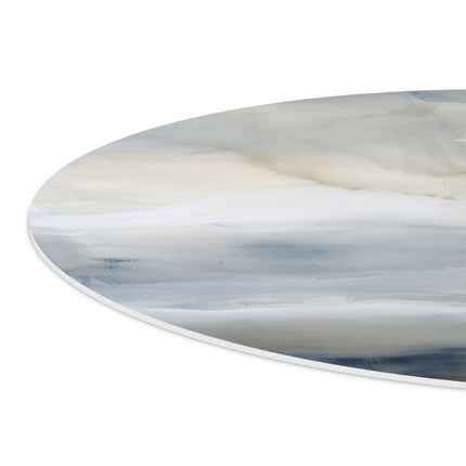 Wandcirkel detail Abstract Kunstwerk met Blauwe en Witte Wolken