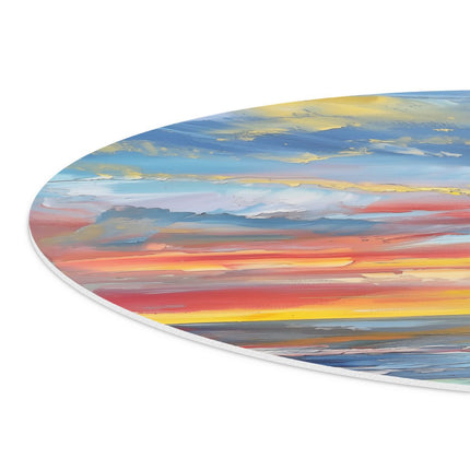 Wandcirkel detail Olieverfschilderij van een Zonsondergang boven de Oceaan