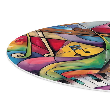 Wandcirkel detail Kleurrijk Kunstwerk van Muziekinstrumenten