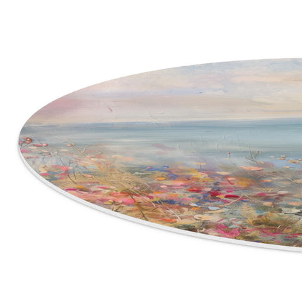 Wandcirkel detail Kunstwerk van Bloemen aan Zee