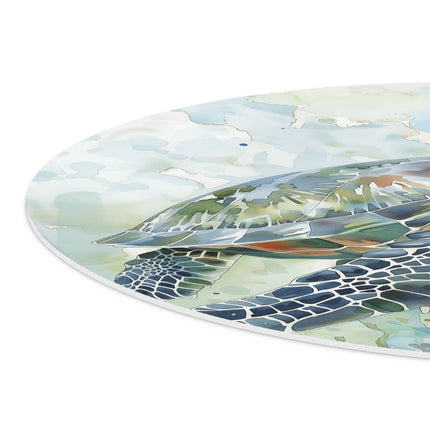 Wandcirkel detail Aquarelkunstwerk van een Zeeschildpad