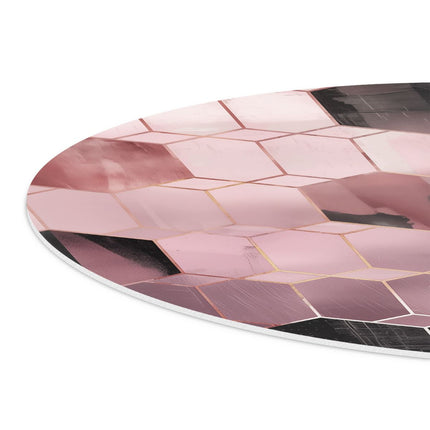 Wandcirkel detail Roze en Zwart Geometrisch Patroon