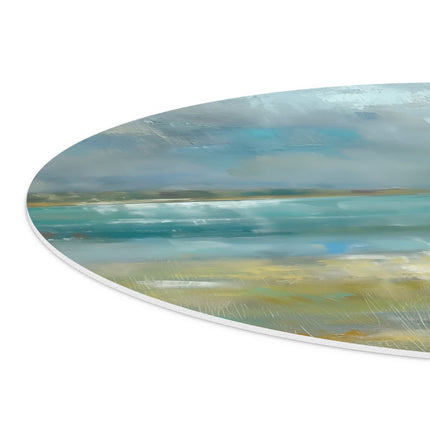 Wandcirkel detail Abstract Kunstwerk van een Strand met Wolken