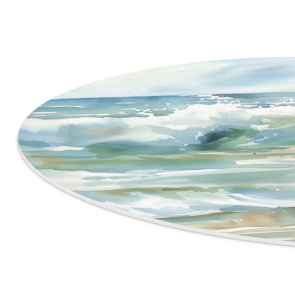 Wandcirkel detail Aquarelkunstwerk van een Golf op het Strand