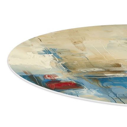 Wandcirkel detail Abstract Kunstwerk met Rode, Blauwe en Witte Kleuren