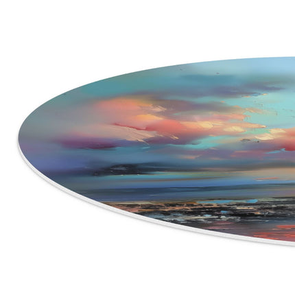 Wandcirkel detail Kunstwerk van een Zonsondergang boven de Oceaan