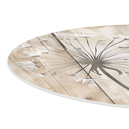 Wandcirkel detail Paardebloemen op een Houten Plank