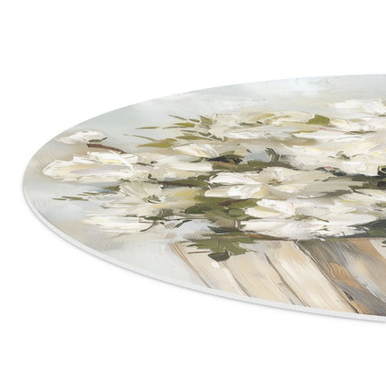 Wandcirkel detail Witte Bloemen in een Houten Kist