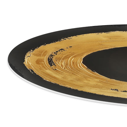 Wandcirkel detail Gouden Cirkel op een Zwarte Achtergrond