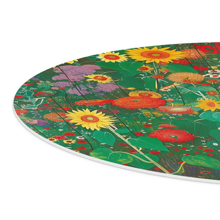 Wandcirkel detail Kunstwerk van een Tuin met Zonnebloemen en andere Bloemen
