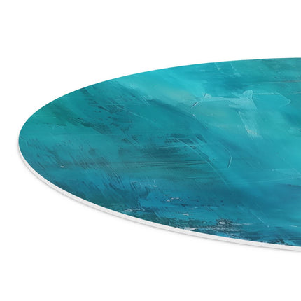 Wandcirkel detail Abstract Kunstwerk van Blauw en Wit