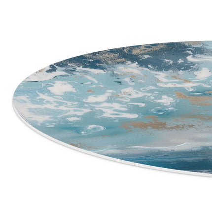 Wandcirkel detail Abstract Kunstwerk van Blauw en Goud
