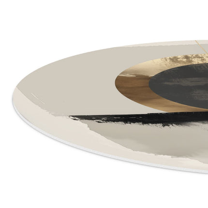 Wandcirkel detail Zwart en Goud Kunstwerk met een Cirkel in het Midden