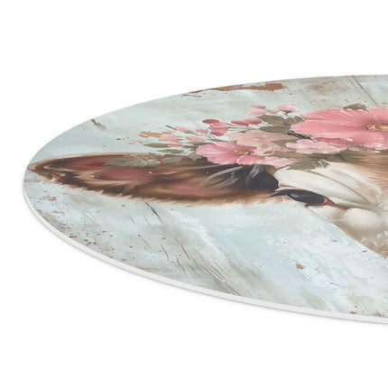 Wandcirkel detail Koe met Bloemen op haar Hoofd