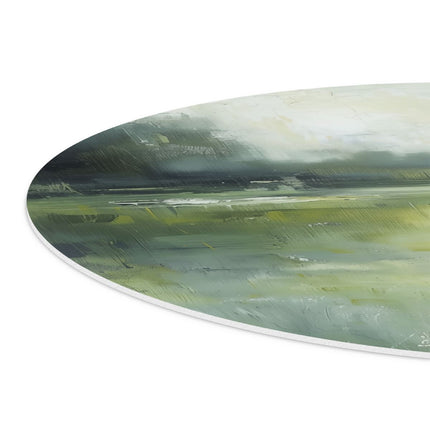 Wandcirkel detail Kunstwerk van een Groen Veld met Riet
