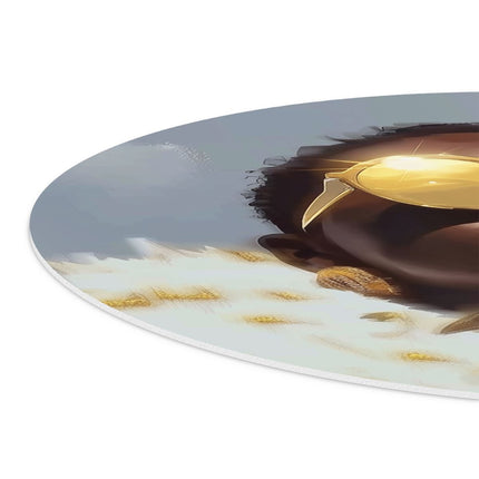 Wandcirkel detail Vrouw met Gouden Zonnebril en een Bontjas