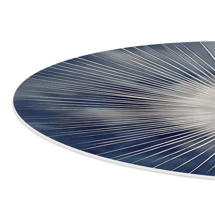 Wandcirkel detail Witte Zonnestraal op een Blauwe Achtergrond