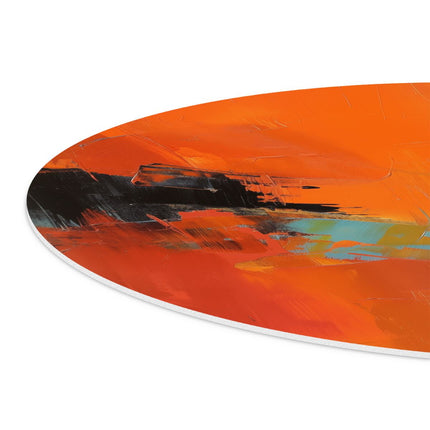 Wandcirkel detail Abstract Kunstwerk met Oranje, Blauwe en Zwarte Kleuren