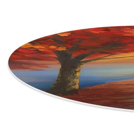 Wandcirkel detail Boot op een Dok bij Zonsondergang