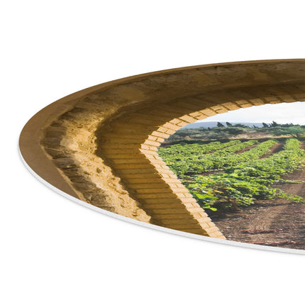 Wandcirkel detail Doorkijk naar veld