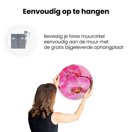 Wandcirkel ophangen Roze Orchidee Bloemen
